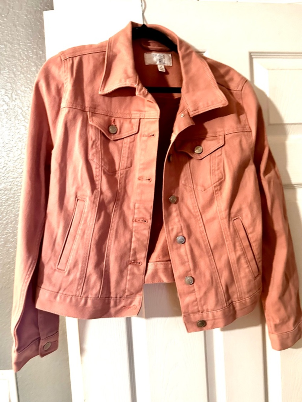 Time and Tru Coral Pink Denim Jacket